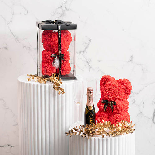 Luxury Rose Bear Gift Box 25cm